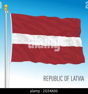 Lettland offizielle Nationalflagge, Europäische Union, Vektorgrafik Stock Vektor