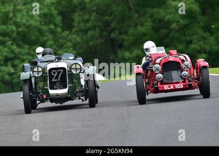 Richard Lake, Aston Martin Speed Model, Mark Hayward, Alvis FD 12/75 Fwd, VSCC, Geoghegan Trophy Race for Standard and Modified Pre-war Sports Cars, S Stockfoto