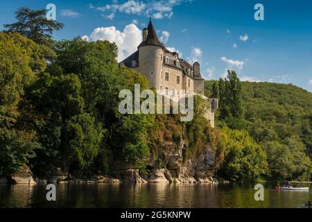 Château de la Treyne, an der Dordogne, in der Nähe von Lacave, Departement Lot, Frankreich, Europa Stockfoto