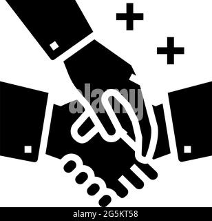 Unterstützung bei der Aufrechterhaltung der geschäftlichen Etikette Glyphe Symbol Vektor Illustration Stock Vektor