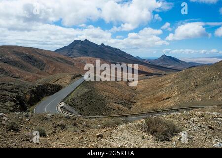 Panaoramischer Blick über das Innere von Fuerteventura, Kanarische Inseln, Spanien, Europa Stockfoto