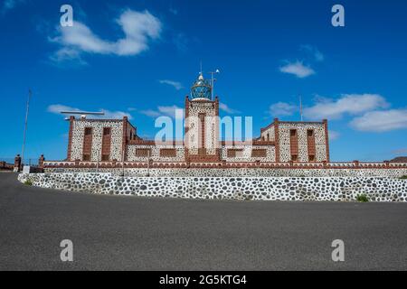 Entallada Leuchtturm, Fuerteventura, Kanarische Inseln, Spanien, Europa Stockfoto