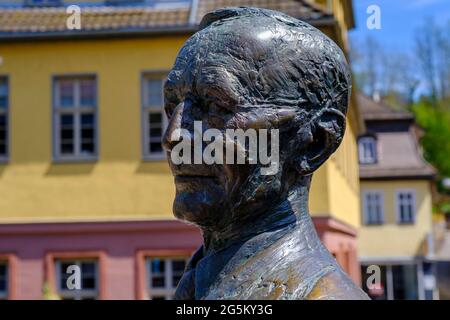 Skulptur von Hermann Hesse, Calw, Schwarzwald, Baden-Württemberg, Deutschland, Europa Stockfoto