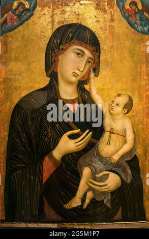 Madonna di Crevole, Madonna mit Kind, Madonna col Bambino, 1283, Maler Ducci di Buoninsegna, Museo dell' Opera Metropolitana, Siena, Toskana, Ital Stockfoto