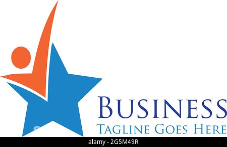 Menschen und Stern Logo Vorlage, flaches Design Stock Vektor