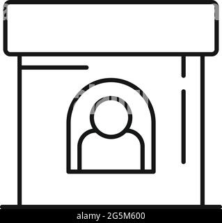 Lotterie Kiosk Symbol Umriss Vektor. Bingo-Ticket Stock Vektor