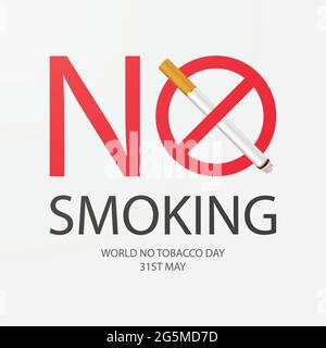 Vector No Smoking Area Sign, Symbol, Label, Web-Banner. Realistische 3d-Zigarette. Rauchen Sie Hier Nicht. 31. Mai Weltnichtrauchertag. Kein Rauchen Tag. Stopp Stock Vektor