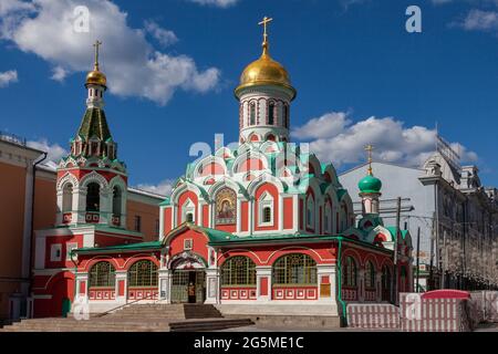 Kasan-Kathedrale auf dem Roten Platz in Moskau. Stockfoto