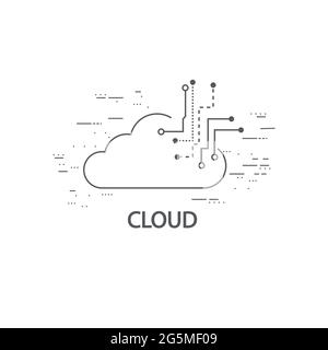 Flaches Cloud-Computing-Design Stock Vektor