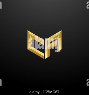 CA Logo Monogramm Buchstaben Initialen Design-Vorlage mit Gold und schwarzem Hintergrund Vektor-Symbol modern Stock Vektor