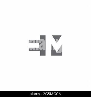 EM-Logo-Monogramm mit negativer Designvorlage im Raummstil, isoliert auf weißem Hintergrund Stock Vektor