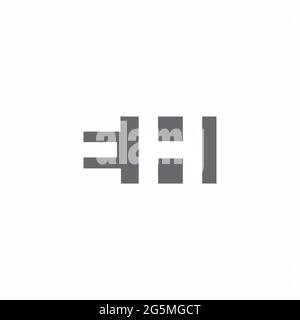 Eh-Logo-Monogramm mit negativer Designvorlage im Raummstil, isoliert auf weißem Hintergrund Stock Vektor