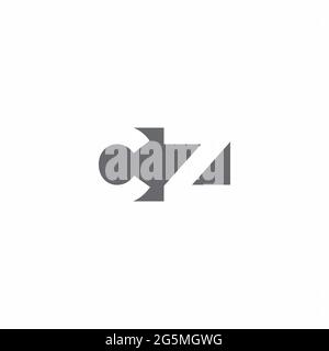 Cz Logo-Monogramm mit negativen Raum Stil Design-Vorlage isoliert auf weißem Hintergrund Stock Vektor