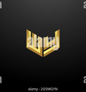 WY Logo Monogramm Buchstaben Initialen Design-Vorlage mit Gold und schwarzem Hintergrund Vektor-Symbol modern Stock Vektor