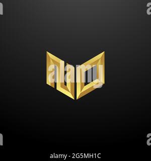 KEIN Logo Monogramm Buchstaben Initialen Design-Vorlage mit Gold und schwarzem Hintergrund Vektor-Symbol modern Stock Vektor