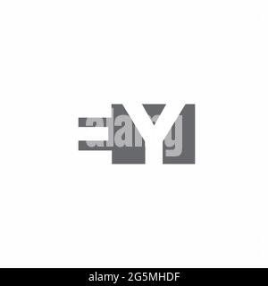 EY-Logo-Monogramm mit negativer Designvorlage im Raummstil, isoliert auf weißem Hintergrund Stock Vektor