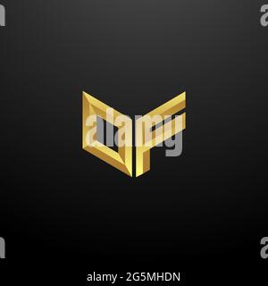 VON Logo Monogramm Buchstaben Initialen Design-Vorlage mit Gold und schwarzem Hintergrund Vektor-Symbol modern Stock Vektor