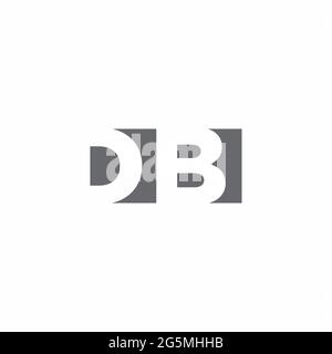 DB-Logo-Monogramm mit negativem Raum Stil Design-Vorlage isoliert auf weißem Hintergrund Stock Vektor