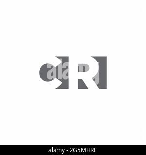 CR-Logo-Monogramm mit Designvorlage im Stil eines Negativraumes auf weißem Hintergrund isoliert Stock Vektor