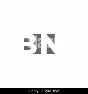 BN-Logo-Monogramm mit negativem Raum Stil Design-Vorlage isoliert auf weißem Hintergrund Stock Vektor