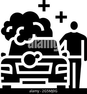 Abbildung mit Glyphen-Symbol für die Autowäsche des Kunden Stock Vektor