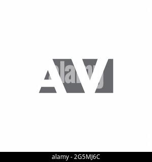 AV-Logo-Monogramm mit negativem Raum Stil Design-Vorlage isoliert auf weißem Hintergrund Stock Vektor