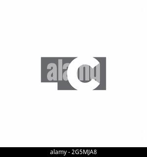 LC-Logo-Monogramm mit Designvorlage im Stil eines Negativraumes, isoliert auf weißem Hintergrund Stock Vektor