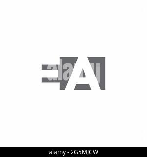 EA-Logo-Monogramm mit negativer Design-Vorlage im Space-Stil auf weißem Hintergrund isoliert Stock Vektor