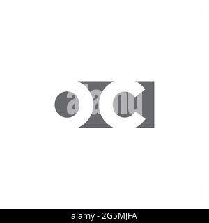OC Logo-Monogramm mit negativem Raum Stil Design-Vorlage isoliert auf weißem Hintergrund Stock Vektor