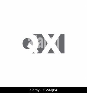 QX-Logo-Monogramm mit negativem Raum Stil Design-Vorlage isoliert auf weißem Hintergrund Stock Vektor