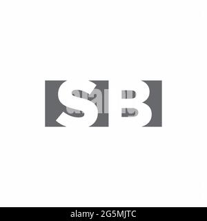 SB-Logo-Monogramm mit negativem Raum Stil Design-Vorlage isoliert auf weißem Hintergrund Stock Vektor