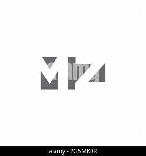 MZ-Logo-Monogramm mit negativem Raum Stil Design-Vorlage isoliert auf weißem Hintergrund Stock Vektor