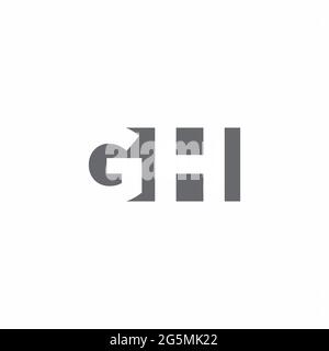 GH Logo-Monogramm mit negativem Raum Stil Design-Vorlage auf weißem Hintergrund isoliert Stock Vektor
