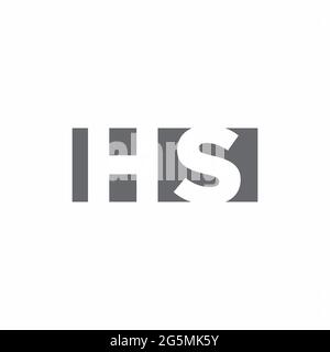 HS-Logo-Monogramm mit negativer Designvorlage im Raummstil, isoliert auf weißem Hintergrund Stock Vektor