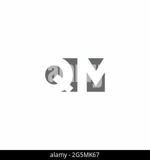 Qm Logo-Monogramm mit negativer Raum Stil Design-Vorlage isoliert auf weißem Hintergrund Stock Vektor