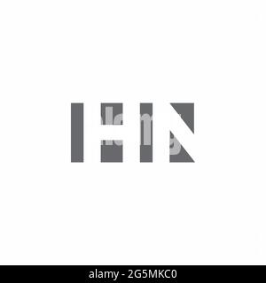 HN-Logo-Monogramm mit negativem Raum Stil Design-Vorlage isoliert auf weißem Hintergrund Stock Vektor