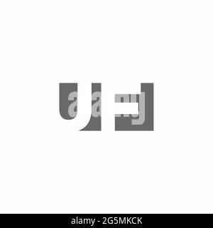 UF-Logo-Monogramm mit negativem Raum Stil Design-Vorlage isoliert auf weißem Hintergrund Stock Vektor