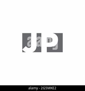 JP-Logo-Monogramm mit negativem Raum Stil Design-Vorlage isoliert auf weißem Hintergrund Stock Vektor