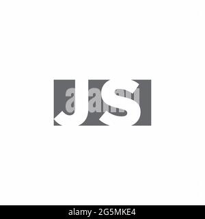 JS-Logo-Monogramm mit negativem Raum Stil Design-Vorlage isoliert auf weißem Hintergrund Stock Vektor