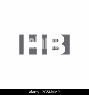 HB Logo-Monogramm mit negativem Raum Stil Design-Vorlage isoliert auf weißem Hintergrund Stock Vektor