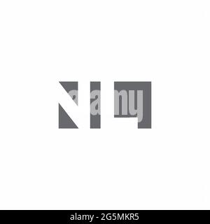 NL-Logo-Monogramm mit negativer Designvorlage im Raummstil, isoliert auf weißem Hintergrund Stock Vektor
