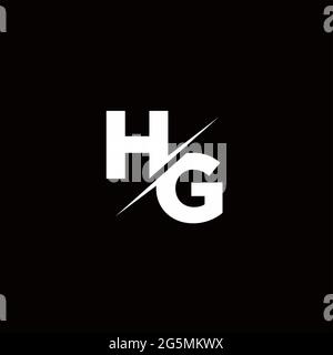 Logo Buchstabe Monogram Slash mit modernen Logo-Designs Vorlage auf schwarzem und weißem Hintergrund Stock Vektor