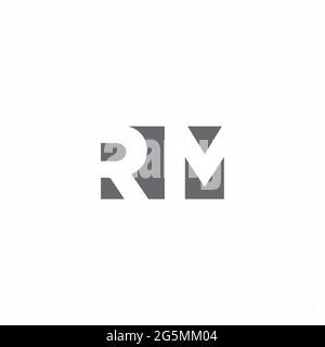 RM-Logo-Monogramm mit Designvorlage im Stil eines Negativraumes auf weißem Hintergrund isoliert Stock Vektor