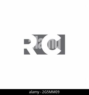 RC-Logo-Monogramm mit negativem Raum Stil Design-Vorlage isoliert auf weißem Hintergrund Stock Vektor