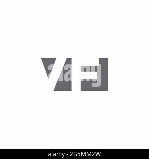 VF-Logo-Monogramm mit Designvorlage im Stil eines negativen Raums auf weißem Hintergrund isoliert Stock Vektor