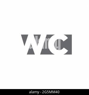 WC-Logo-Monogramm mit negativem Raum Stil Design-Vorlage isoliert auf weißem Hintergrund Stock Vektor