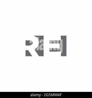RE-Logo-Monogramm mit negativem Raum Stil Design-Vorlage isoliert auf weißem Hintergrund Stock Vektor