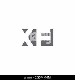 XF-Logo-Monogramm mit Designvorlage im Stil eines Negativraumes, isoliert auf weißem Hintergrund Stock Vektor