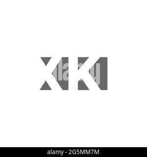 XK-Logo-Monogramm mit Designvorlage im Stil eines Negativraumes, isoliert auf weißem Hintergrund Stock Vektor