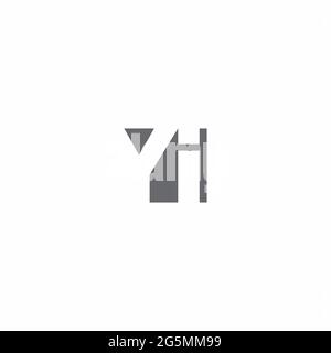 YI Logo Monogramm mit negativen Raum Stil Design-Vorlage isoliert auf weißem Hintergrund Stock Vektor